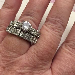 Silver tone ring ladies size 6